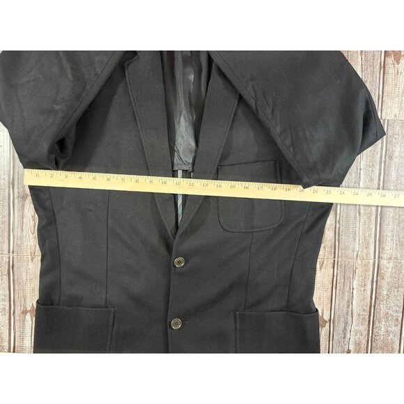 John Varvators Uptown Wool Cashmere Silk Chore Blazer Jacket size 42 color black - Picture 5 of 9